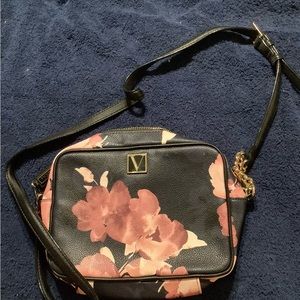 Black floral Victoria Secret Shoulder purse.